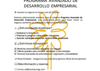 Santa Lucía abre el plazo de inscripción del Programa Avanzado de Desarrollo Personal para emprendedores