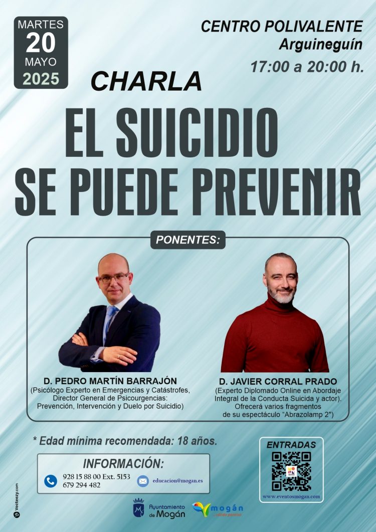 Mogán ofrece una charla sobre prevención del suicidio el 20 de mayo