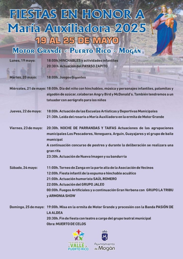 Las Fiestas en honor a María Auxiliadora, del 19  al 25 de mayo