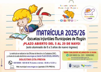 Mogán abre el plazo de inscripción en las escuelas infantiles municipales del 5 al 29 de mayo