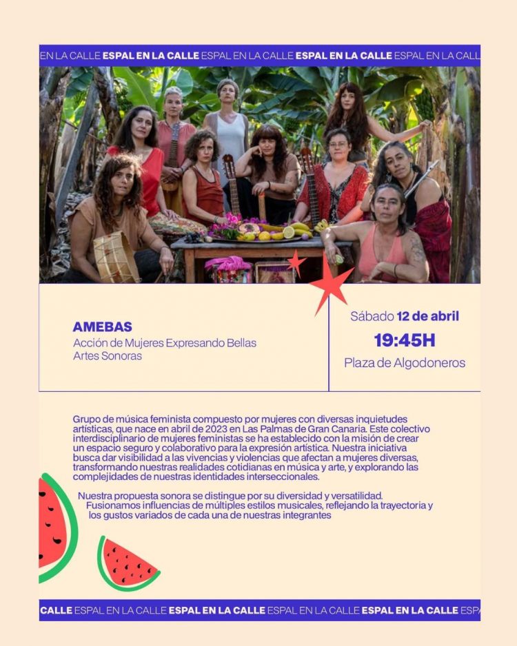 Amebas, Rap, Bewis de la Rosa, Flor de Melón y Lapili ponen música este sábado al ESPAL en la calle