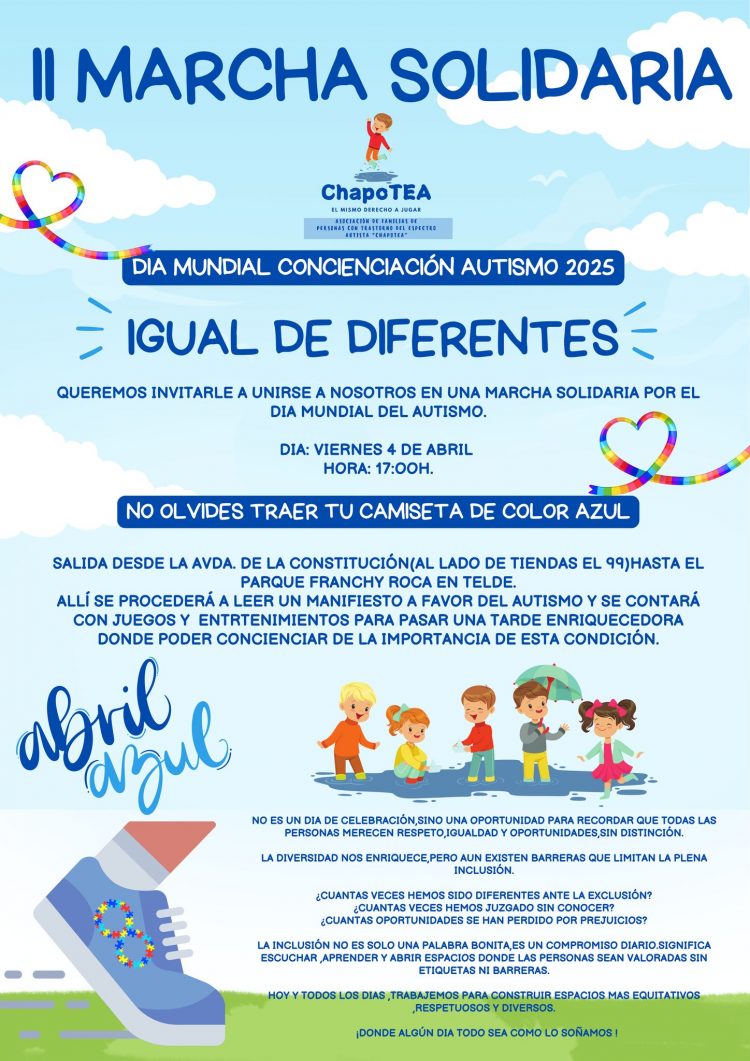 Telde se une a la celebración del Día Mundial del Autismo con una marcha reivindicativa