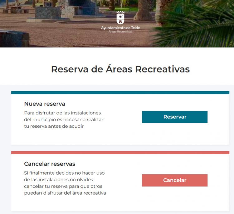 Telde añade la opción de reservar zonas recreativas en la aplicación digital municipal para dispositivos móviles