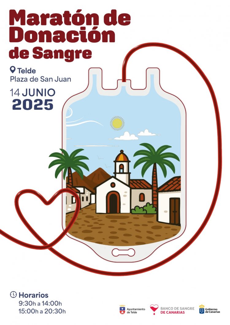 La plaza de San Juan acoge este sábado una nueva maratón de donación de sangre y el Ayuntamiento se ilumina de rojo