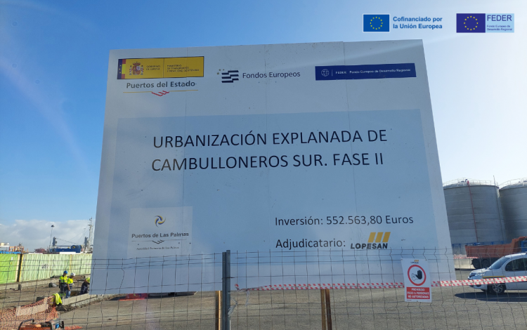 La Autoridad Portuaria de Las Palmas trabaja en la urbanización de la explanada de Cambulloneros Sur Fase II