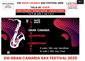 Teror acoge el XIII Gran Canaria Sax Festival’ del 8 al 11 de julio