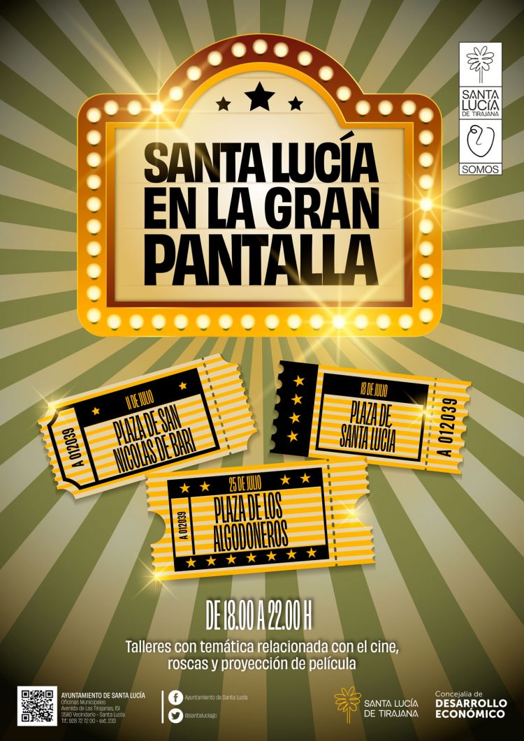 Santa Lucía en la Gran Pantalla lleva cine a Sardina, Algodoneros y la zona alta
