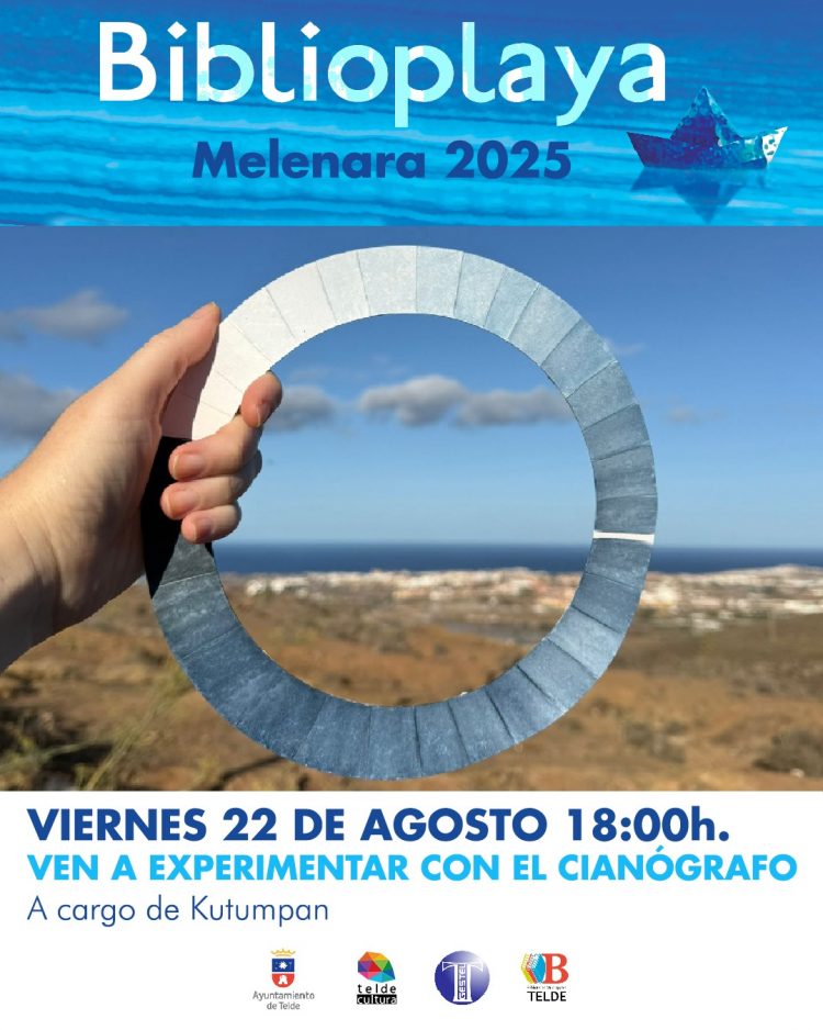 La Biblioplaya de Melenara enseña a crear un cianógrafo, una herramienta para medir el azul del cielo 