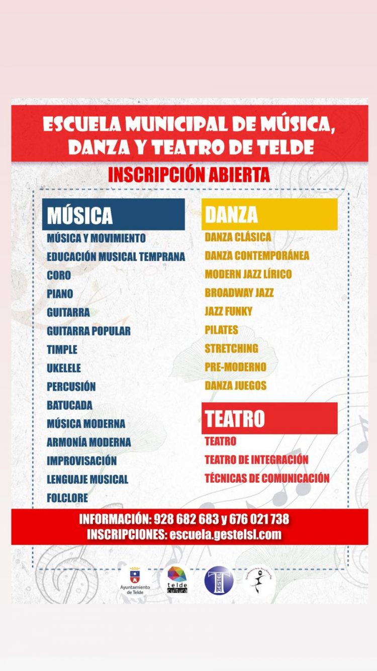 Telde amplía su oferta para el inicio del nuevo curso de la Escuela Municipal de Música, Danza y Teatro