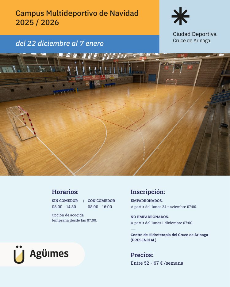 El Campus Multideportivo de Navidad en Agüimes abre inscripciones este próximo lunes