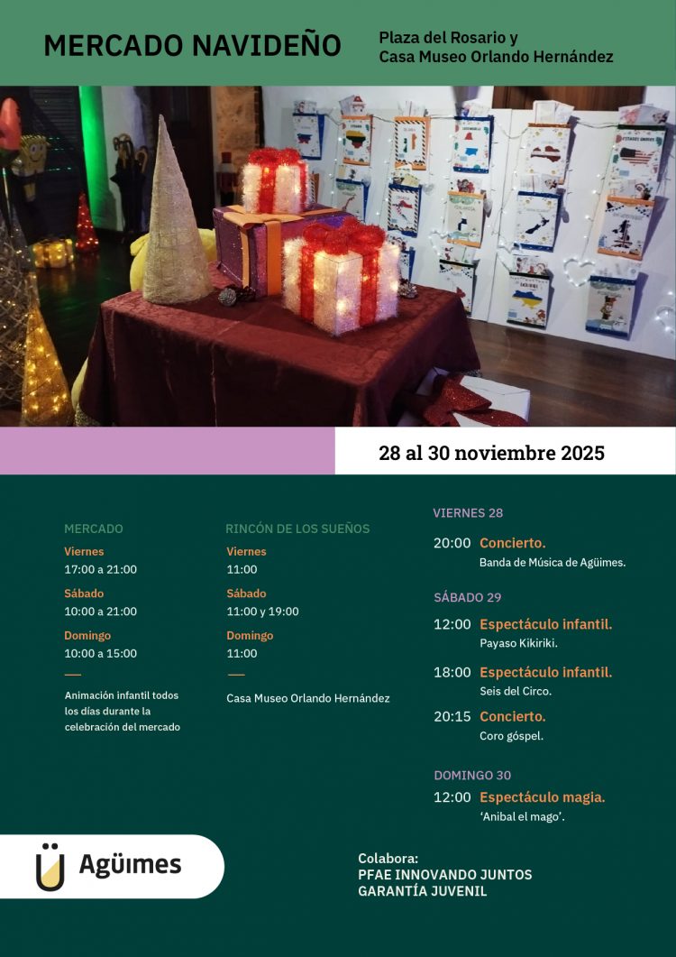 El mercado navideño de Agüimes llega este fin de semana con comercio, música y actividades familiares