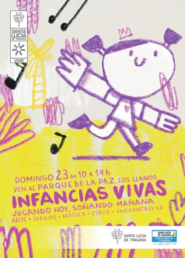 Santa Lucía celebra el Día de la Infancia con talleres, juegos, música y circo este domingo en el Parque de la Paz 