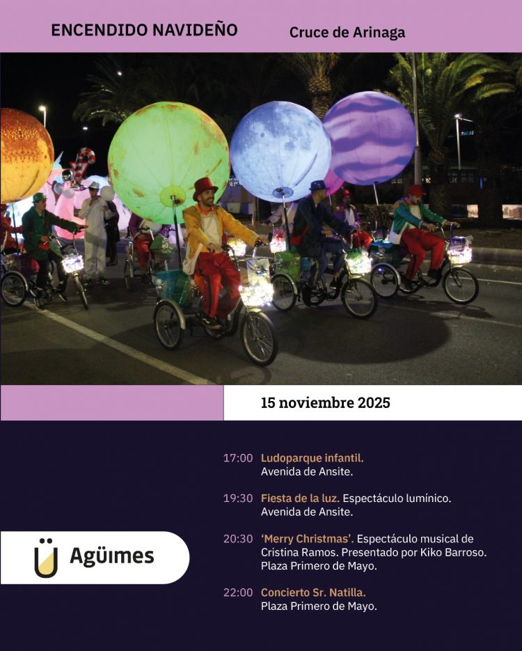Agüimes dará la bienvenida a la Navidad con un espectáculo de luz en el Cruce de Arinaga