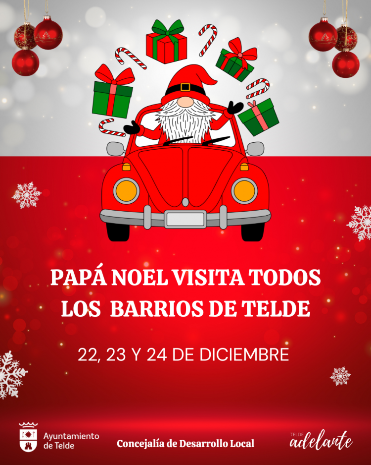 Papá Noel toma las calles de Telde: ilusión, accesibilidad y Navidad en directo por todos los barrios de la ciudad