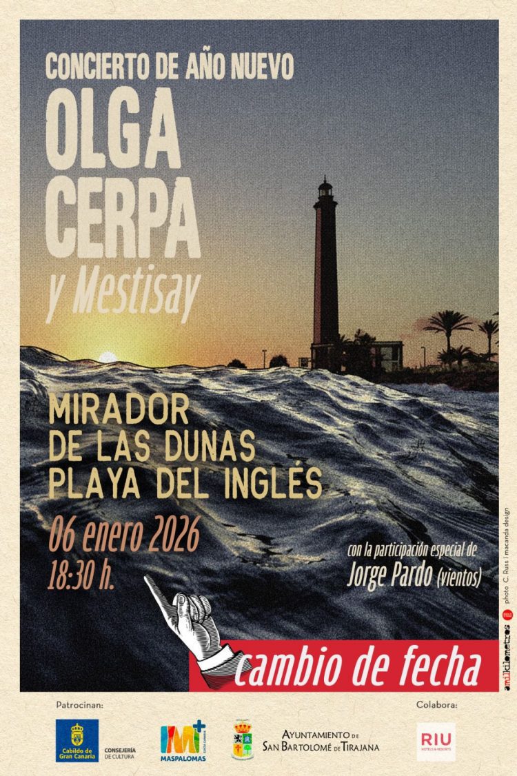 El concierto de año nuevo programado para el 1 de enero en el mirador de las Dunas, se aplaza al próximo 6 de Enero 2026