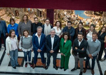 El belén institucional en la sede Presidencia de Las Palmas de Gran Canaria, dedicado a Canarias y el mar