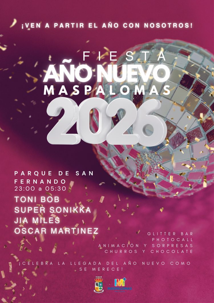 La concejalía de Festejos y Eventos organiza las celebraciones de Fin de Año en Maspalomas, Tunte y Castillo del Romeral