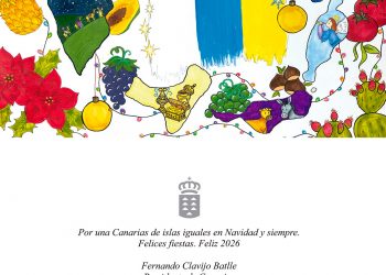 El presidente de Canarias felicita la Navidad con una postal diseñada en el IES Roques de Salmor de El Hierro