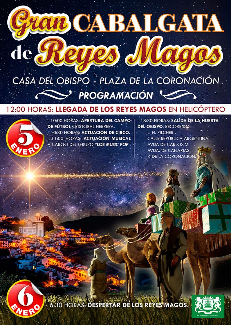 La magia de Oriente envolverá la Villa de Ingenio en una víspera de Reyes muy especial