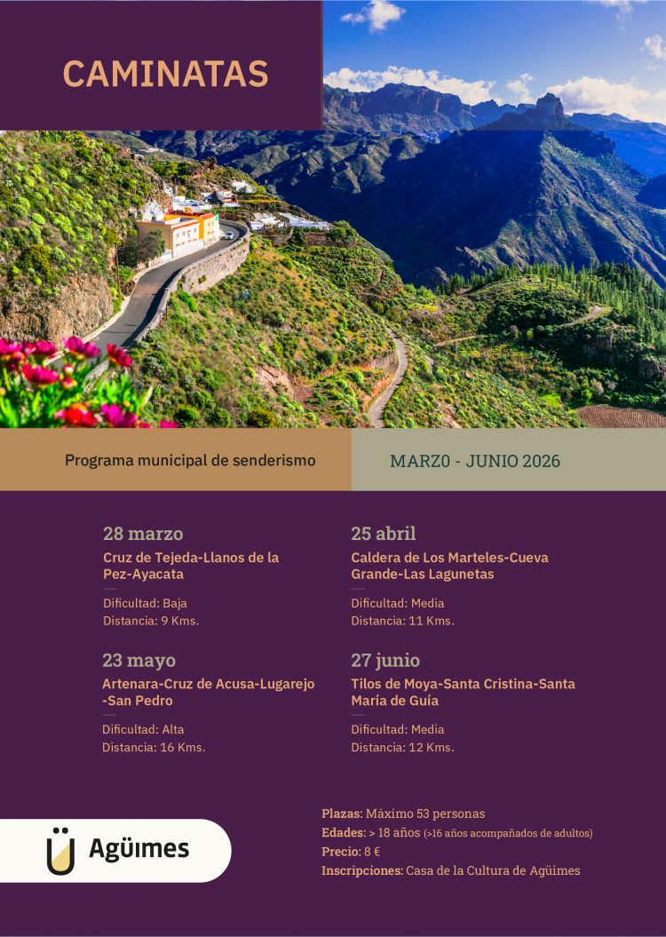 Agüimes abre el período de inscripción para participar en el nuevo programa de caminatas