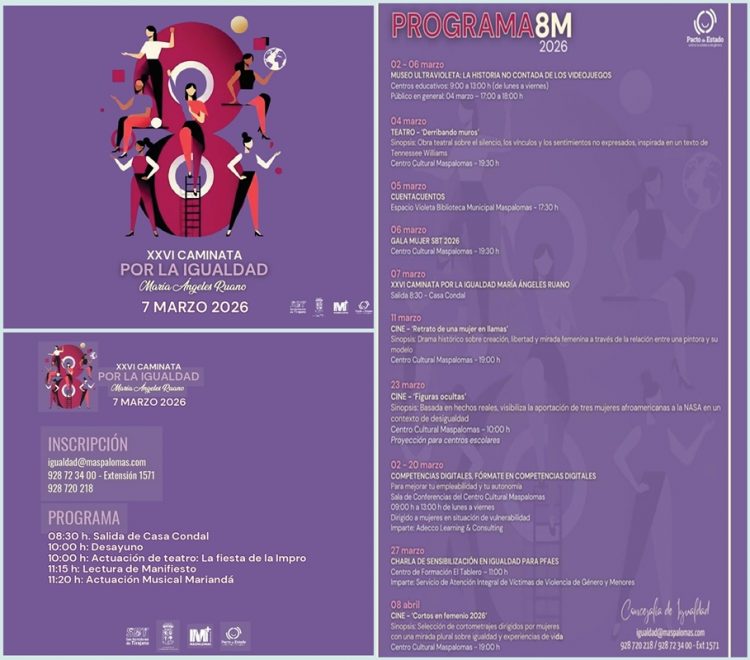 La Concejalía de Igualdad de San Bartolomé de Tirajana refuerza su compromiso con los derechos y oportunidades de las mujeres en el marco del 8M