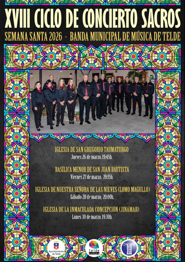 La Banda Municipal de Música de Telde celebra el XVIII Ciclo de Conciertos Sacros de Semana Santa 2026
