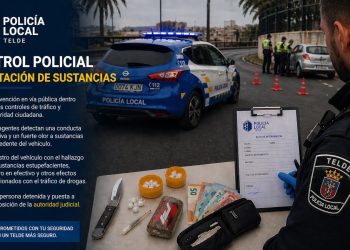 La Policía Local de Telde aprehende sustancias estupefacientes a un varón detenido durante un control de tráfico urbano