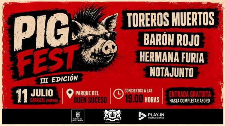 Toreros Muertos, Barón Rojo, Hermana Furia y Notajunto, cartel del 3º Pig Fest