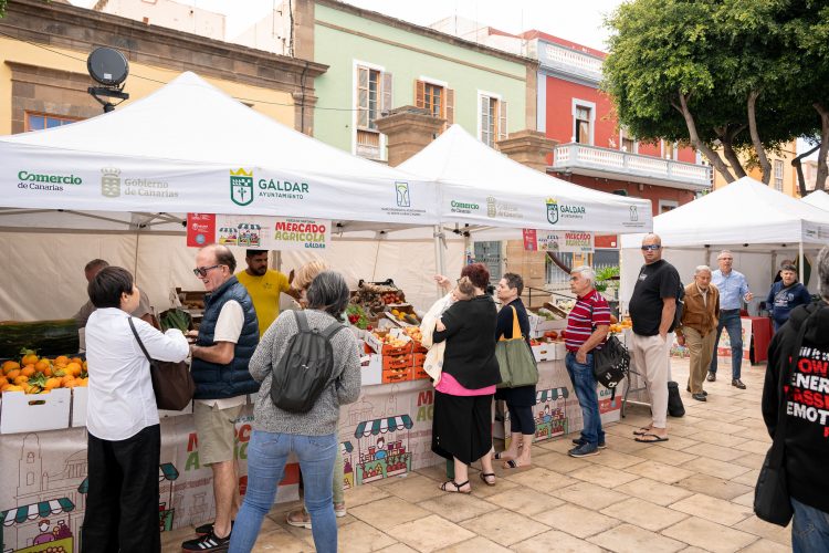 El Mercado Agrícola de Gáldar llena de sabor y primavera la Plaza de Santiago