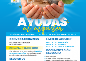 La concejalía de Vivienda abre el plazo para solicitar las ayudas al alquiler del 21 de mayo al 10 de junio