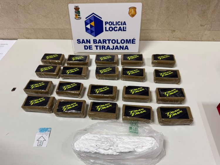 La Policía Local de San Bartolomé de Tirajana interviene más de dos kilos de droga en un control preventivo