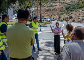 Obras Públicas y Ayuntamiento de Mogán coordinan el inicio de la nueva rotonda de la GC 200 de acceso al casco histórico
