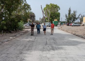 Mogán rehabilita del acceso al Estadio Juan Carlos Valerón tras los daños de la borrasca Therese