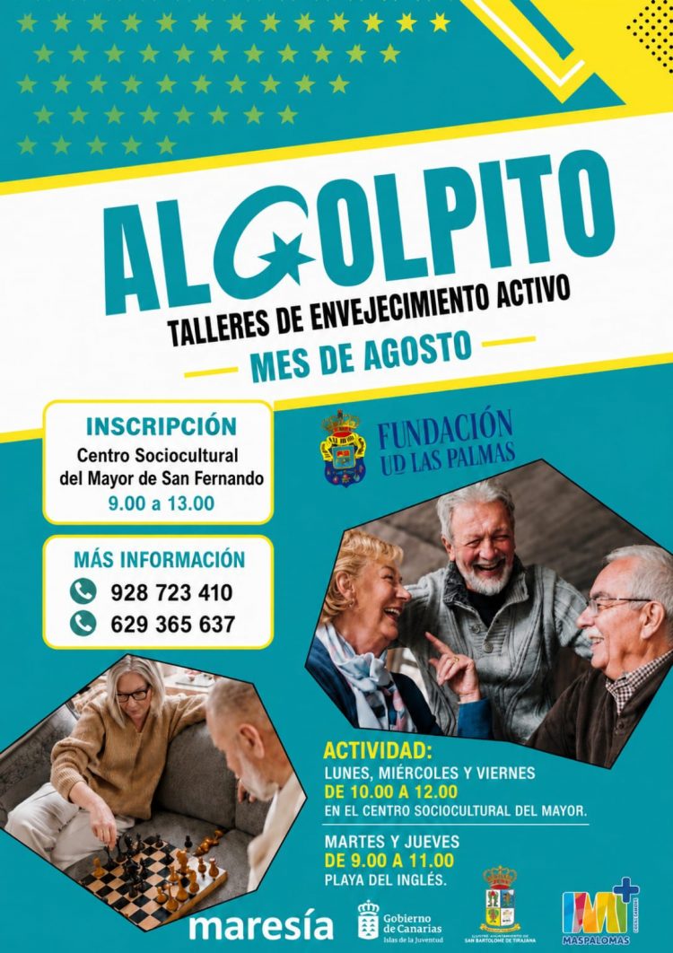 La Concejalía del Mayor abre las inscripciones para los talleres gratuitos de envejecimiento activo ‘Al Golpito’ del mes de agosto