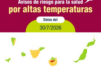 Sanidad activa avisos de distintos niveles de riesgo en la salud por altas temperaturas en varias zonas de MeteoSalud
