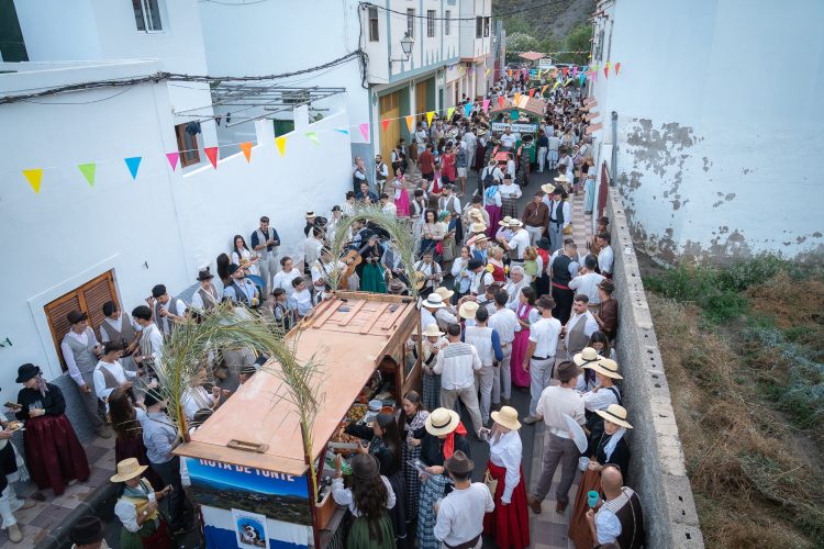 Tunte celebra su Romería Ofrenda a Santiago Apóstol con siete carretas y cinco parrandas