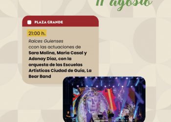 Sara Molina, María Casal, Adonay Díaz y Selene Jorge serán este martes los protagonistas del Festival Raíces Guienses de las Fiestas de La Virgen 2026