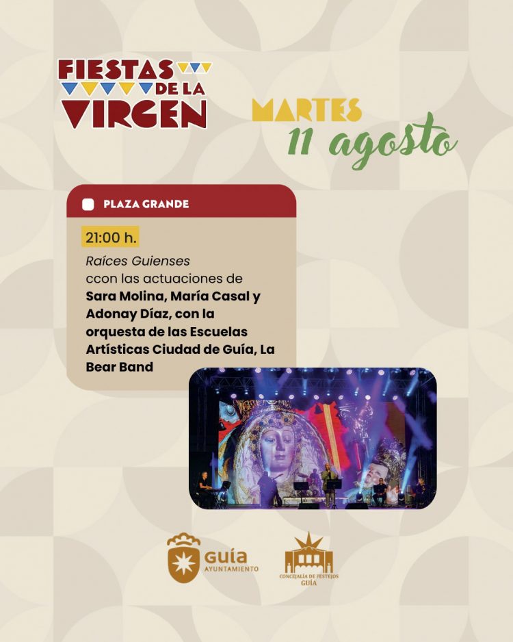 Sara Molina, María Casal, Adonay Díaz y Selene Jorge serán este martes los protagonistas del Festival Raíces Guienses de las Fiestas de La Virgen 2026