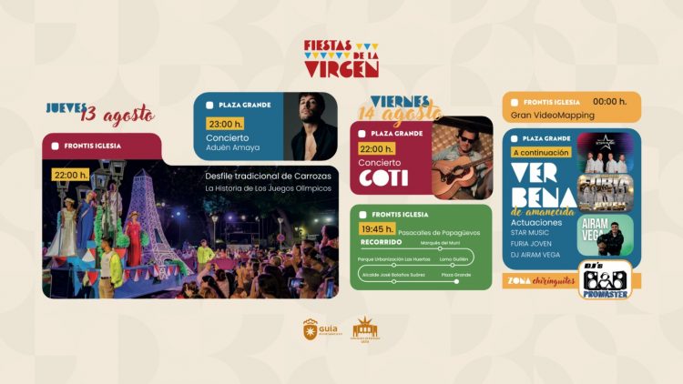 Cabalgata de Carrozas y el concierto de Coti en la semana grande de las fiestas de La Virgen 2026 de Guía