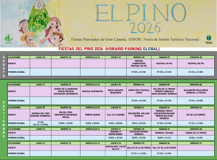 El aparcamiento de la Estación de Guaguas permanece abierto los días de eventos de las Fiestas del Pino