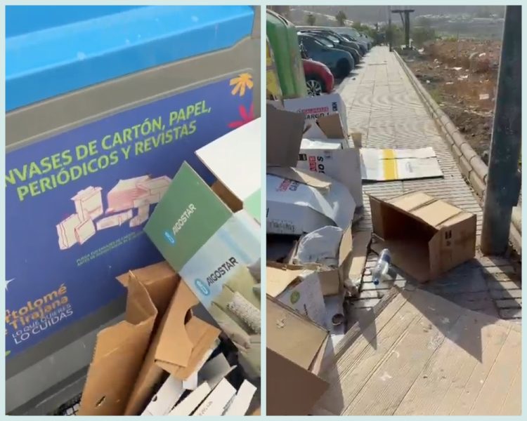 San Bartolomé de Tirajana pide colaboración ciudadana para evitar la acumulación de cartones en las aceras