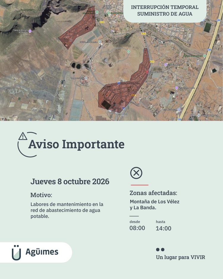 Corte programado para este jueves en el agua de abasto en Montaña de Los Vélez y La Banda