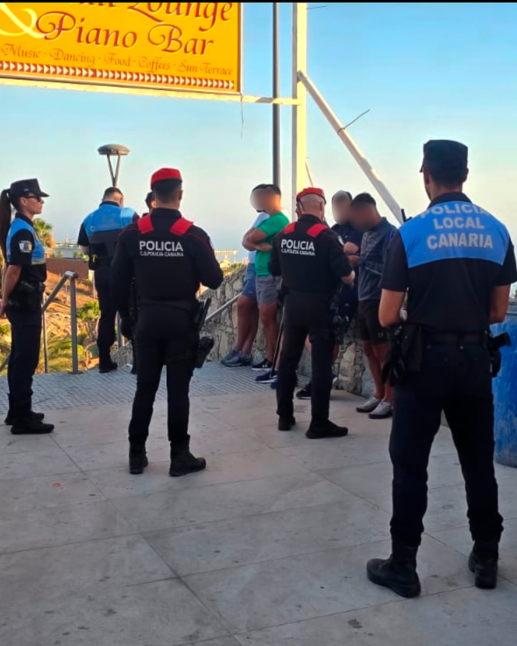 Policía Local de Mogán, Guardia Civil y Policía Canaria realizan un operativo conjunto en los centros comerciales de Puerto Rico